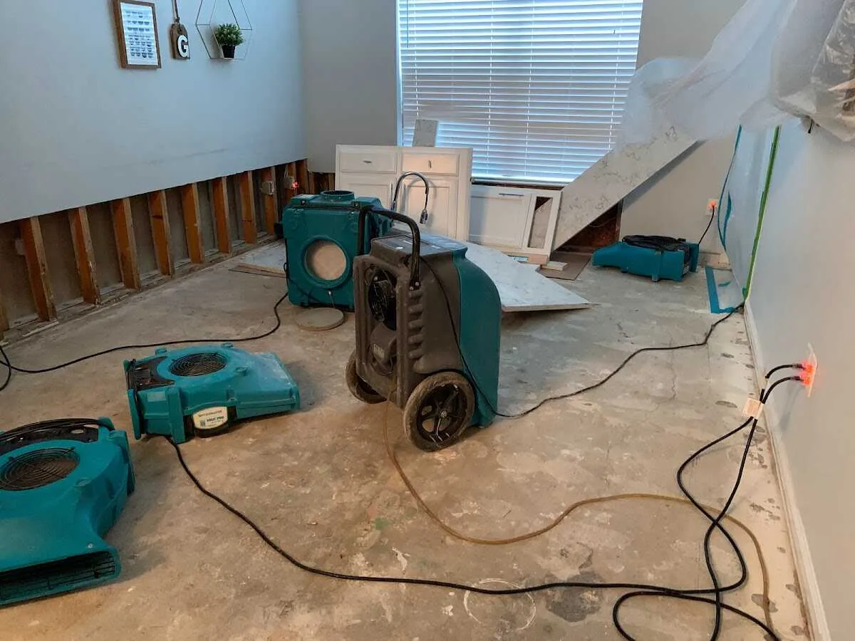 Dehumidifier in flood-cut room for Water Extraction & Removal in Vernon Hills